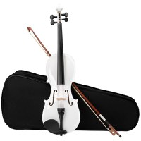 Vioara clasica din lemn IdeallStore, Marime 4/4, alba, toc inclus - 4