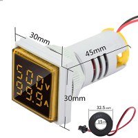 Voltmetru si Ampemetru Digital MRG MAD22 , Patrat, LCD, AC 50-500V, 100A - 3