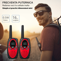 Walkie Talkie Copii si Adulti, Set 2 bucati,cu Raza Lunga de Actiune, Vox, Blocare taste, Sunet clar, Statie radio - 5