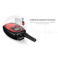 Walkie Talkie Copii si Adulti, Set 2 bucati,cu Raza Lunga de Actiune, Vox, Blocare taste, Sunet clar, Statie radio - 2