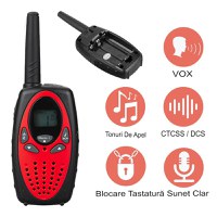 Walkie Talkie Copii si Adulti, Set 2 bucati,cu Raza Lunga de Actiune, Vox, Blocare taste, Sunet clar, Statie radio - 1