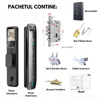 Yala inteligenta Smart cu recunoastere Faciala, Incuietoare cu Camera Video, Amprenta, Card, Parola, Cheie, Aplicatie - 2