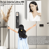 Yala inteligenta Smart cu recunoastere Faciala, Incuietoare cu Camera Video, Amprenta, Card, Parola, Cheie, Aplicatie - 5