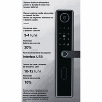 Yala inteligenta Wireless cu camera video, control de la distanta WiFi, broasca inclusa, Aplicatie,Card, Amprenta,Parola - 5