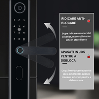 Yala inteligenta Wireless cu camera video, control de la distanta WiFi, broasca inclusa, Aplicatie,Card, Amprenta,Parola - 6