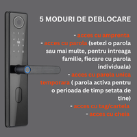 Yala inteligenta Wireless cu camera video, control de la distanta WiFi, broasca inclusa, Aplicatie,Card, Amprenta,Parola - 3