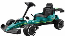 Aston Martin Go Kart Formula 1 cu pedale, pentru copii 4-8 ani, roti moi EVA, verde