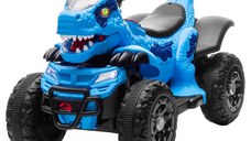 Atv Dinozaur electric pentru copii, Kinderauto T-REX 35W 6V, cu telecomanda inclusa, premium, Albastru