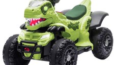 Atv, dinozaur electric pentru copii, Kinderauto T-REX 35W 6V cu telecomanda inclusa, premium, Verde