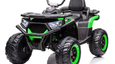ATV electric copii 4x4, Kinderauto SuperOffroad, 140W 12V, RC, recomandat pentru 3-9 ani, culoare verde