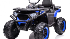 ATV electric copii Kinderauto SuperOffroad 4x4, 140W 12V, recomandat 3-9 ani, RC, culoare albastra