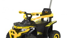 ATV electric cu maner 4 in 1, Kinderauto Hercules, pentru copii 1-3 ani, 35W 6V, telecomanda, premium, galben