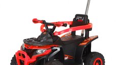 ATV electric cu maner 4 in 1, pentru copii 1-3 ani, Kinderauto Hercules, 35W, 6V, telecomanda, premium, rosu