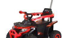 ATV electric cu maner 4 in 1, pentru copii 1-3 ani, Kinderauto Hercules, 35W, 6V, telecomanda, premium, rosu