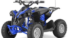 ATV electric Kinder Eco Wolf , motor 1060W 36V pozitionat pe punte si cui remorcare,  culoare albastra