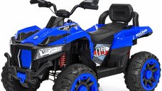 ATV electric Kinderauto SuperOffroad V2 pentru 2 copii 4x4 180W 12V 12Ah albastru premium