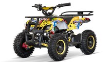 ATV electric NITRO Torino Quad 1000W 48V cu anvelope 13x4.10-6, grafiti galben