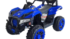 ATV electric pentru 2 copii Kinderauto SuperOffroad V2 4x4 140W 12V 7Ah, albastru