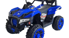 ATV electric pentru 2 copii Kinderauto SuperOffroad V2 4x4 140W 12V 7Ah, albastru