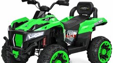 ATV electric pentru 2 copii Kinderauto SuperOffroad V2 4x4 180W 12V 12Ah, verde premium