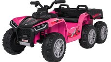 ATV electric pentru copii 2-6 ani, Kinderauto FarmQuad 6x6, 180W, 12V 14AH, roti EVA, culoare roz