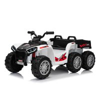 ATV electric pentru copii 2-6 ani, Kinderauto FarmQuad 6x6, 180W, 12V 14AH, roti EVA, premium, alb - 1