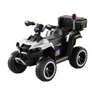 ATV electric pentru copii 3-6 ani, Kinderauto Police, 80W, 12V 7Ah, echipare premium, alb - 1