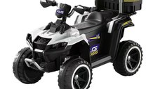 ATV electric pentru copii 3-6 ani, Kinderauto Police, 80W, 12V 7Ah, echipare premium, alb