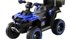 ATV electric pentru copii 3-6 ani, Kinderauto Police, 80W, 12V 7Ah, echipare premium, albastru
