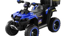 ATV electric pentru copii 3-6 ani, Kinderauto Police, 80W, 12V 7Ah, echipare premium, albastru