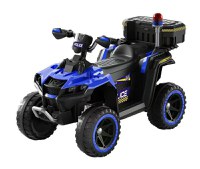 ATV electric pentru copii 3-6 ani, Kinderauto Police, 80W, 12V 7Ah, echipare premium, albastru - 1