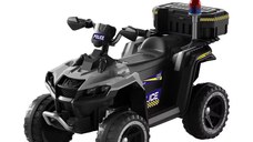ATV electric pentru copii 3-6 ani, Kinderauto Police, 80W, 12V 7Ah, echipare premium, gri