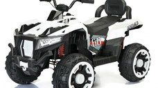 ATV electric pentru copii 4x4 Kinderauto SuperOffroad V2, 2 locuri, 180W 12V, telecomanda inclusa, 3-9 ani, bluetooth, alb