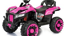 ATV electric pentru copii 4x4 Kinderauto SuperOffroad V2, 2 locuri, 180W 12V, telecomanda inclusa, 3-9 ani, bluetooth, roz