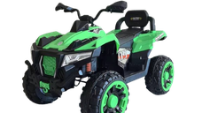 ATV electric pentru copii 4x4 Kinderauto SuperOffroad V2, 2 locuri, 180W 12V, telecomanda inclusa, 3-9 ani, bluetooth, verde