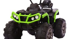 ATV electric pentru copii, Kinderauto Offroad 90W 12V cu scaun tapitat, culoare Verde