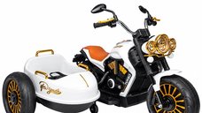 BJDL1588 Motocicleta Electrica cu Atasament pentru Copii 3-5 Ani, 55W, 12V 7Ah, Alb