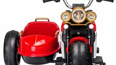 BJDL1588 Motocicleta Electrica cu Atasament pentru Copii 3-5 Ani, 55W, 12V 7Ah, Culoare Rosie