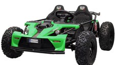 Buggy electric pentru 2 copii, Kinderauto General, 800W 48V 20Ah, roti gonflabile,  music player, verde