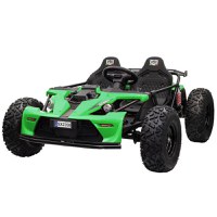 Buggy electric pentru 2 copii, Kinderauto General, 800W 48V 20Ah, roti gonflabile,  music player, verde - 1
