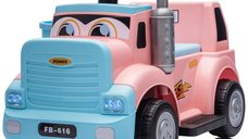Camion electric multifunctional 2 in1 Lightning 33 pentru copii 18-36 luni,  30W 6V, culoare roz