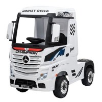Camion electric pentru copii, Mercedes ACTROS, 4x4, 180W 12V, PREMIUM, alb - 1