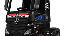Camion electric pentru copii Mercedes ACTROS, tractiune 4x4, 180W, 12V, roti moi EVA, telecomanda, echipare Premium, negru