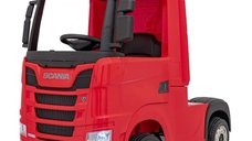 Camion electric pentru copii SCANIA R-SERIES 4x4 180W 12V 14Ah PREMIUM, rosu