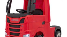 Camion electric pentru copii SCANIA R-SERIES 4x4 180W 12V 14Ah PREMIUM, rosu