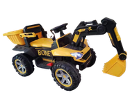 Excavator + bascula electrica Kinderauto Bonet 60W 12V, Telecomanda, culoare galbena - 1