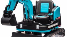 Excavator electric Kinderauto X7, 110W, 12V-12Ah, cu scaun din piele ecologica si telecomanda, Premium, albastru