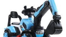 Excavator electric pentru copii Kinderauto BJXZ219, albastru, cu incarcare electrica, ideal pentru 1-3 ani