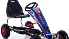 GO Kart cu pedale, 6-15 ani, Kinderauto F8-3, roti Gonflabile, culoare Albastru