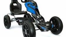 GO Kart cu pedale Kinderauto Thunder pentru copii 5-10 ani, roti EVA, albastru